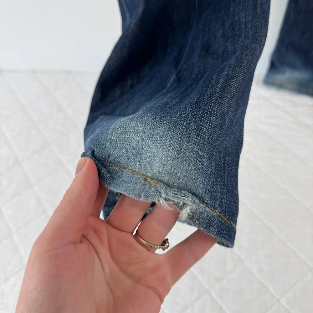 7 For All Mankind Flare Jeans Dark Wash Blue Denim Size 28 Made in‎ USA
